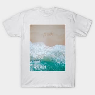 Aloha Bright Ocean Beach Waves - Aesthetic T-Shirt